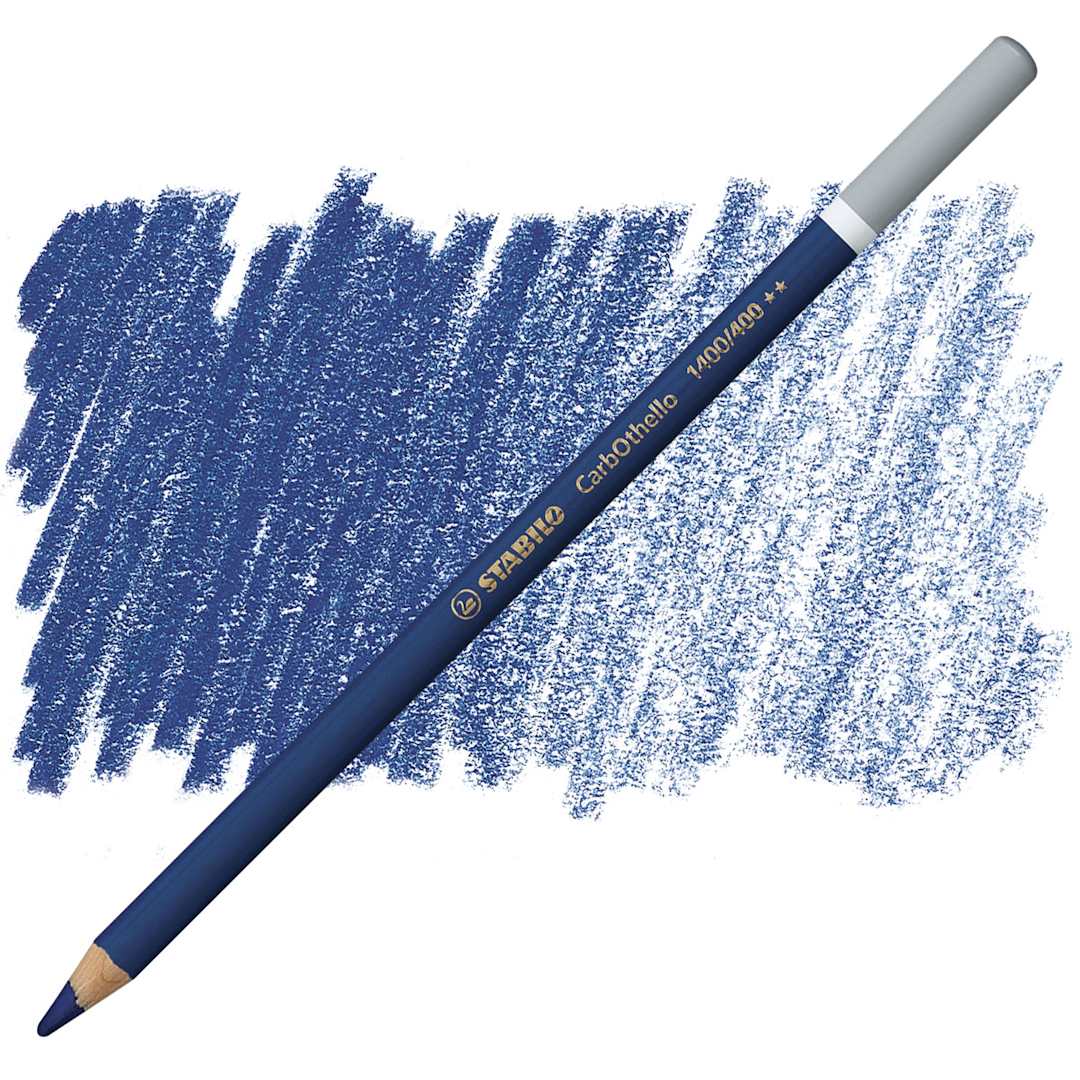 Open in modal - Stabilo CarbOthello Pastel Pencil - Parisian Blue pencil and swatch