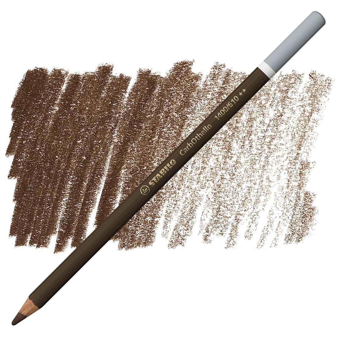 Open in modal - Stabilo CarbOthello Pastel Pencil - Raw Umber pencil and swatch