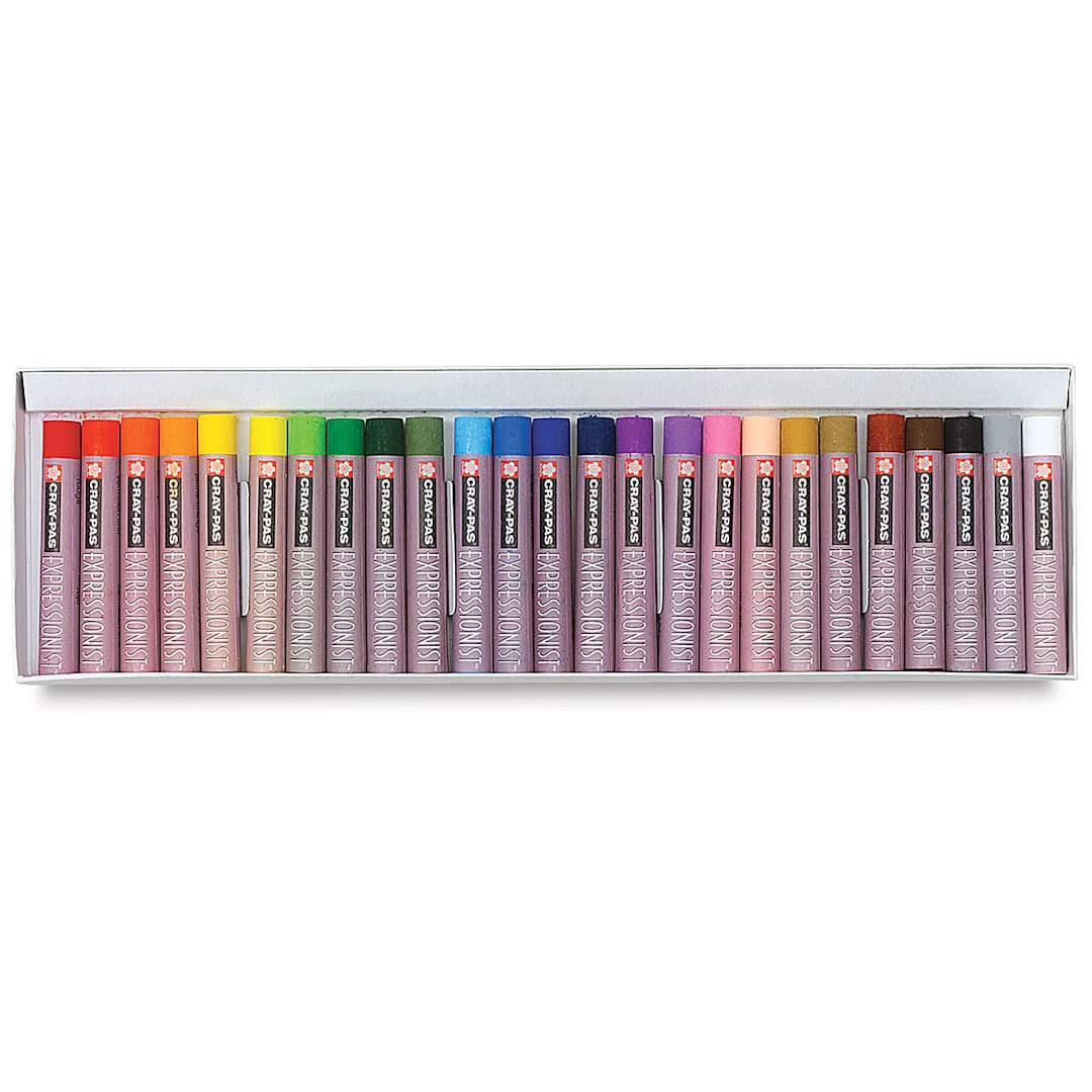 Open in modal - Sakura Cray-Pas Expressionist Oil Pastel Sets - Set of 25. Inner tray of pastels.