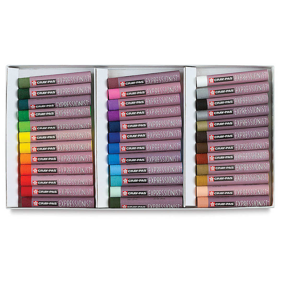 Open in modal - Sakura Cray-Pas Expressionist Oil Pastel Sets - Set of 36. Inner tray of pastels.