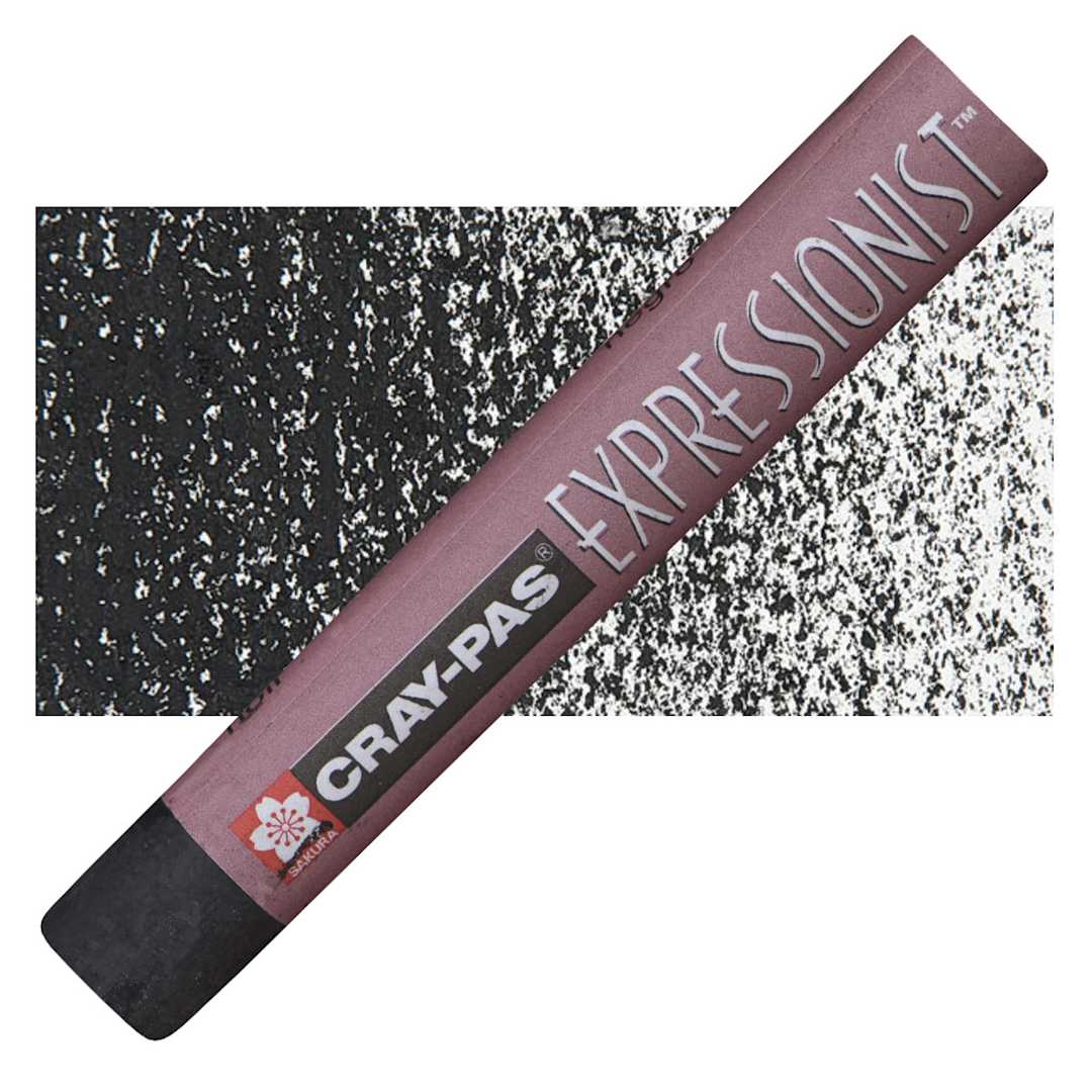 Open in modal - Sakura Cray-Pas Expressionist Oil Pastel - Black oil pastel and swatch