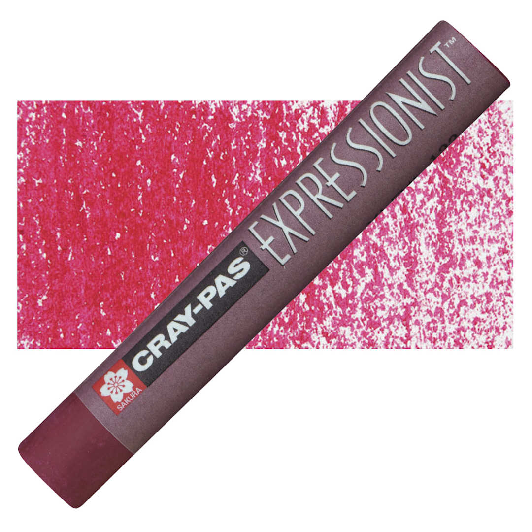Open in modal - Sakura Cray-Pas Expressionist Oil Pastel - Dark Rose oil pastel and swatch