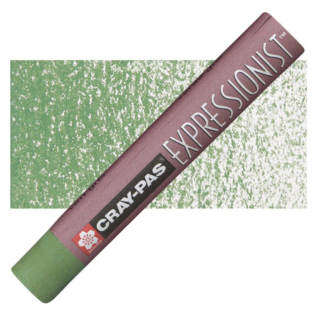 Open in modal - Sakura Cray-Pas Expressionist Oil Pastel - Green Gray oil pastel and swatch