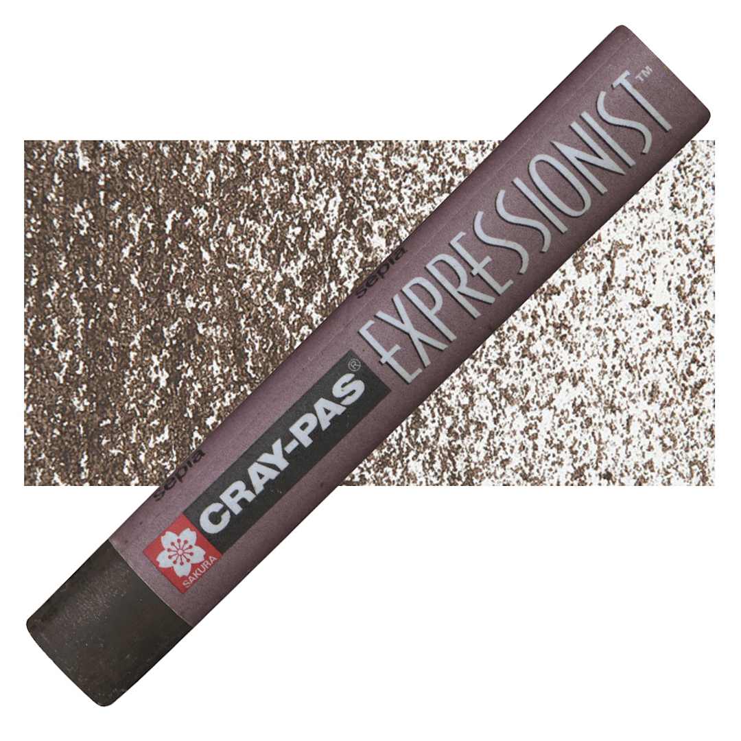 Open in modal - Sakura Cray-Pas Expressionist Oil Pastel - Sepia oil pastel and swatch