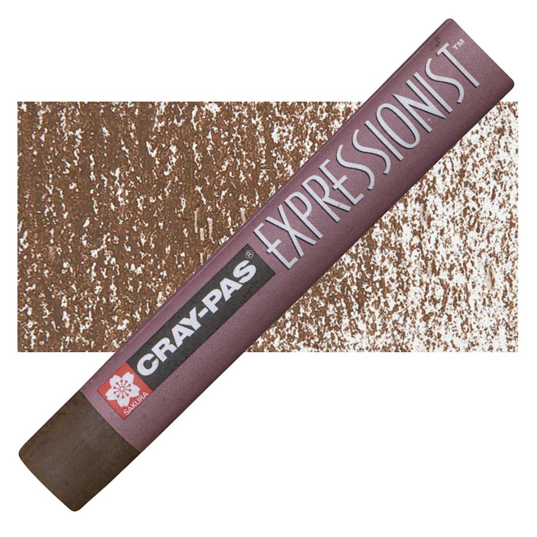 Open in modal - Sakura Cray-Pas Expressionist Oil Pastel - Voil pastel andyke Brown oil pastel and swatch