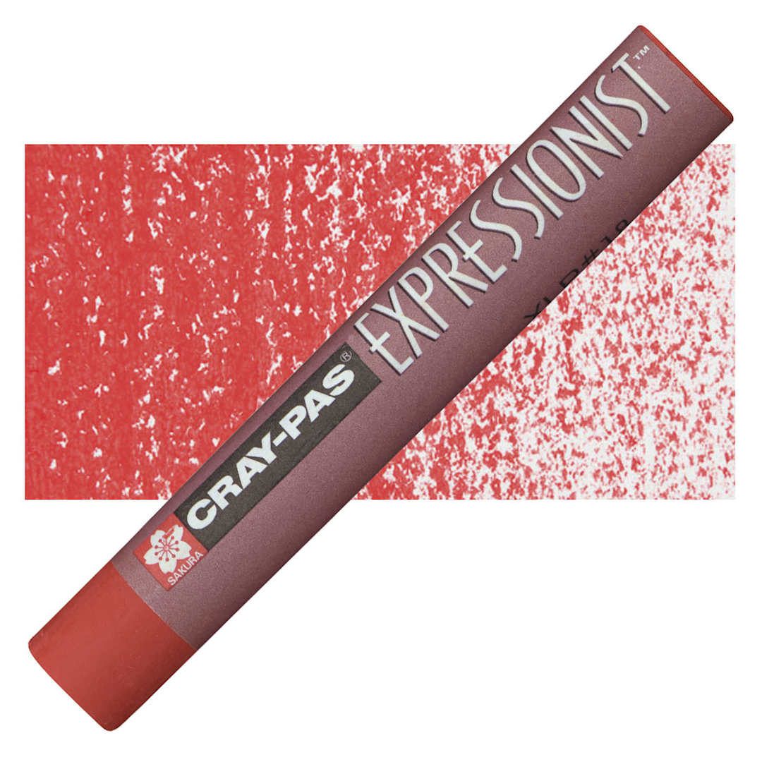 Open in modal - Sakura Cray-Pas Expressionist Oil Pastel - Vermilion Hue oil pastel and swatch