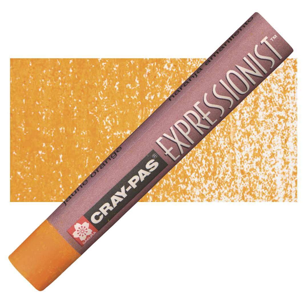 Open in modal - Sakura Cray-Pas Expressionist Oil Pastel - Yellow Orange oil pastel and swatch