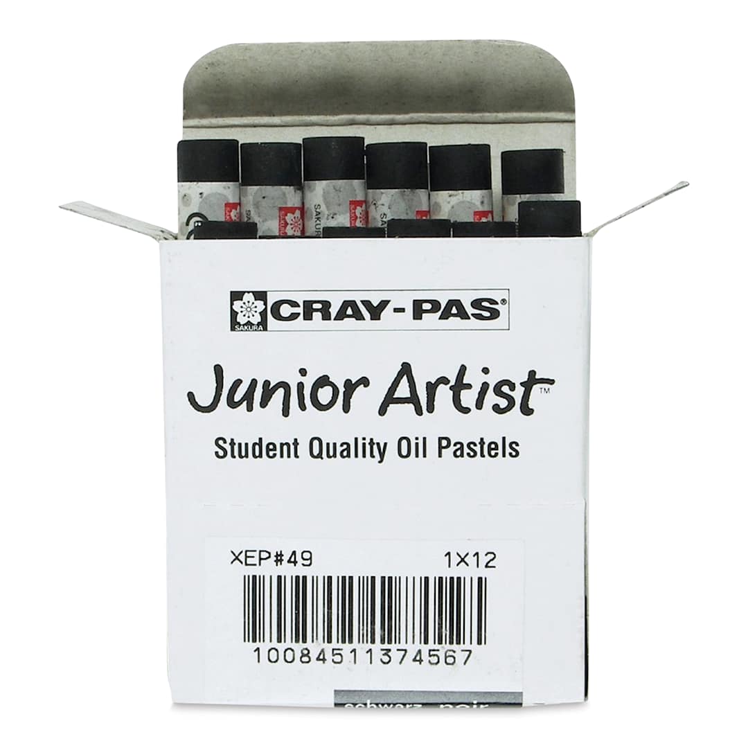 Open in modal - Sakura Cray-Pas Junior Artist Oil Pastel - Black, Box of 12