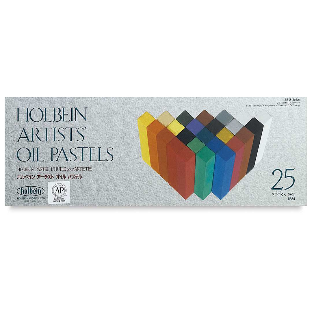 Open in modal - Holbein Artists' Oil Pastels and Sets - Top view of 25 pc package
