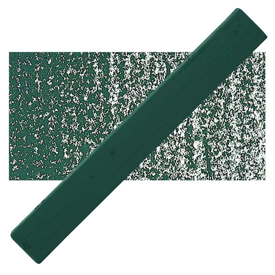 Open in modal - Holbein Artists’ Oil Pastel - Deep Green 1 oil pastel and swatch