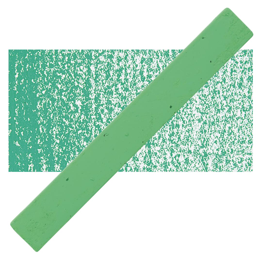 Open in modal - Holbein Artists’ Oil Pastel - Focus Green 3 oil pastel and swatch