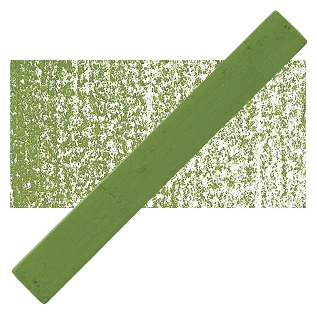 Open in modal - Holbein Artists’ Oil Pastel - Olive Green 1 oil pastel and swatch