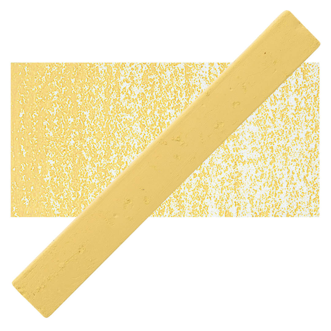 Open in modal - Holbein Artists’ Oil Pastel - Oxide Yellow 3 oil pastel and swatch