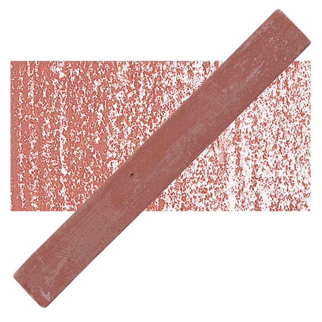 Open in modal - Holbein Artists’ Oil Pastel - Venetian Red 3 oil pastel and swatch