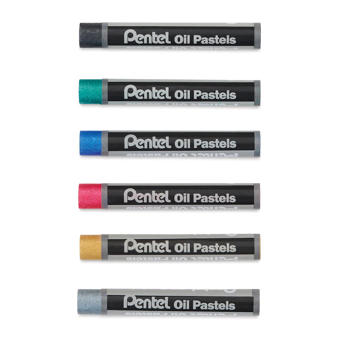 Open in modal - Pentel Oil Pastel Set - Metallic Colors, Set of 6 (out of packaging)