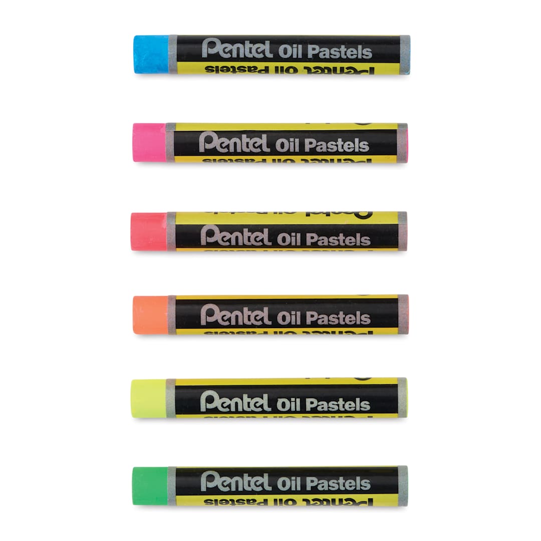 Open in modal - Pentel Oil Pastel Set - Fluorescent Colors, Set of 6 (out of packaging)