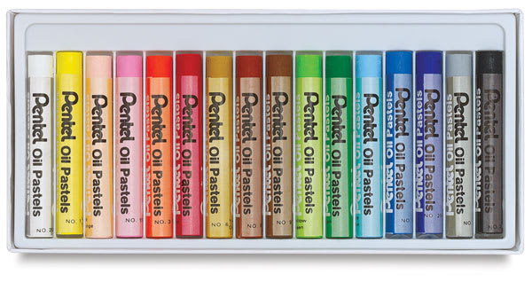 Open in modal - Pentel Oil Pastel Set, Set of 16, Inside Package 