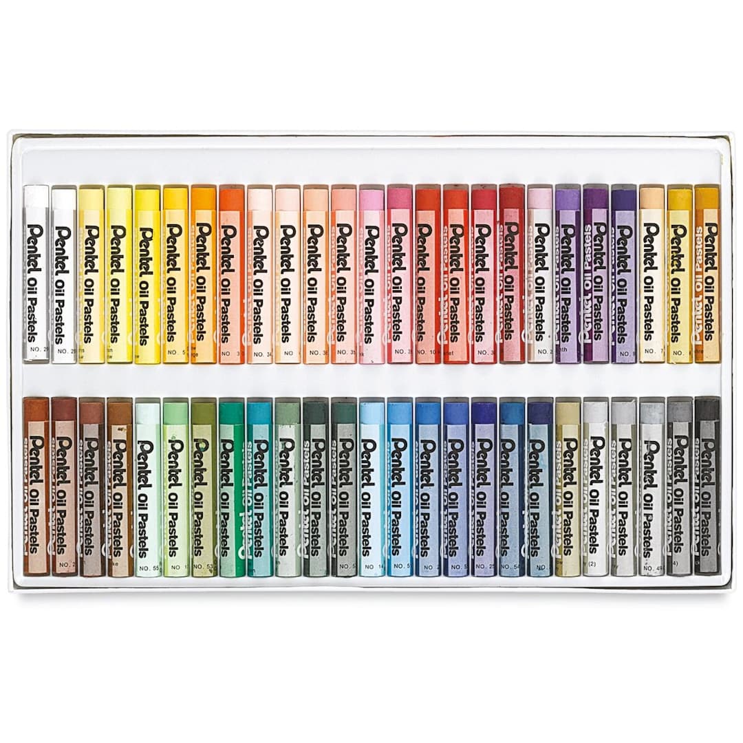 Open in modal - Pentel Oil Pastel Set - Assorted Colors, Set of 50, Inside Package