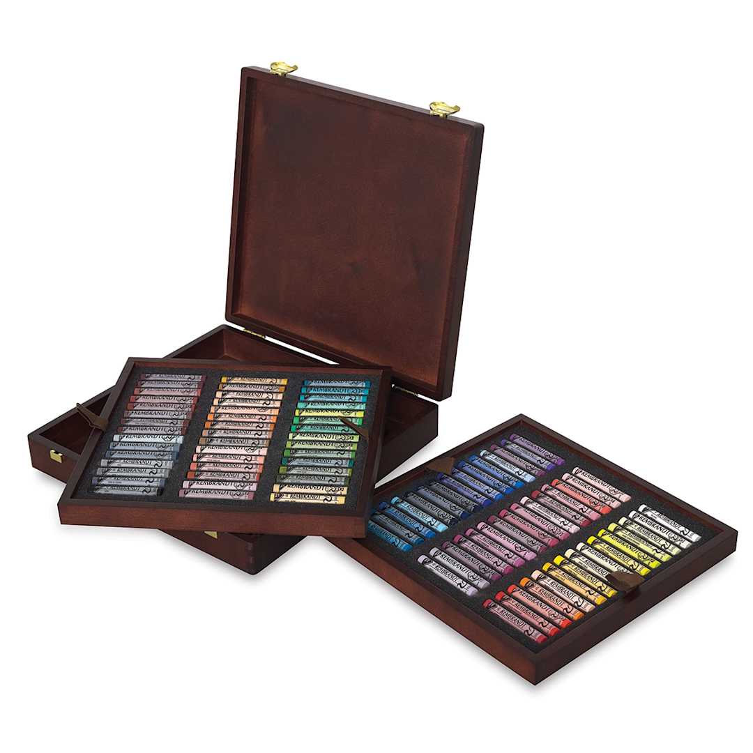 Open in modal - Rembrandt Soft Pastels Set of 90, Portrait, Wood Box