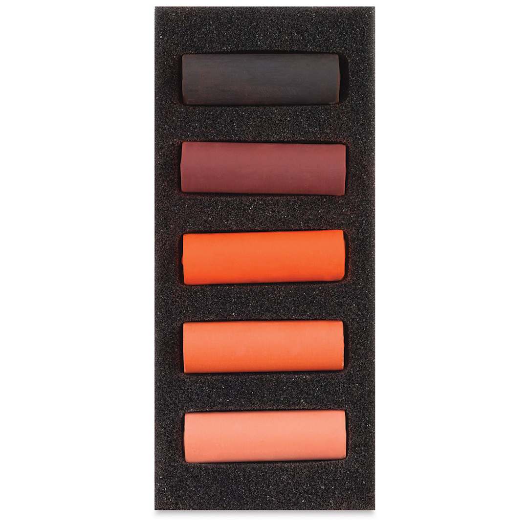 Open in modal - Rembrandt Soft Pastels Set of 5, Rich Oranges, Half-Sticks. In package.