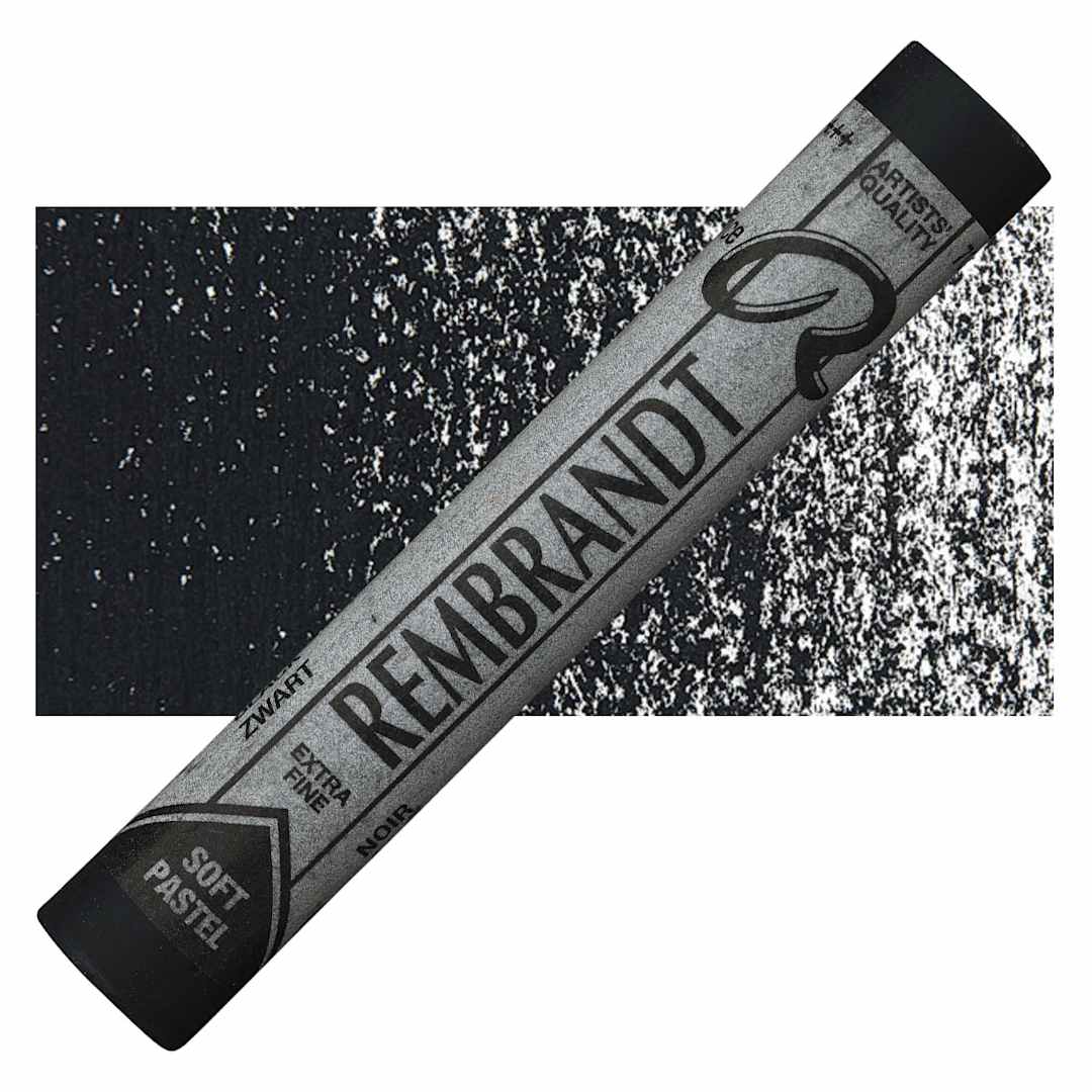 Open in modal - Rembrandt Soft Pastel - Black 700.4 pastel and swatch