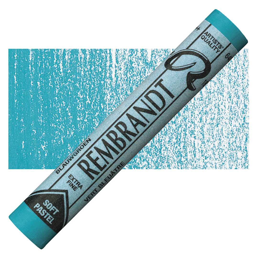 Open in modal - Rembrandt Soft Pastel - Bluish Green 640.7 pastel and swatch