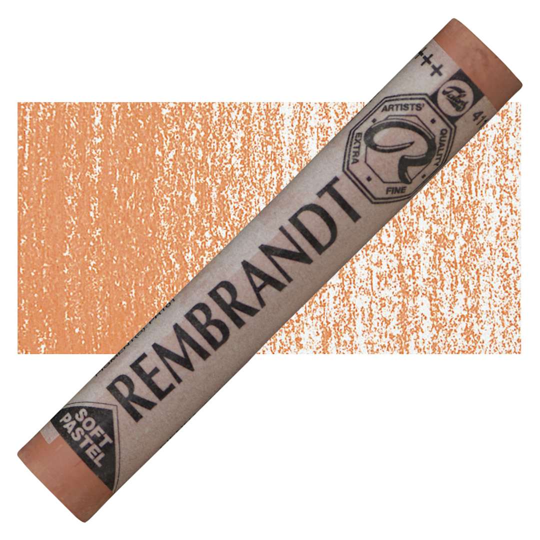 Open in modal - Rembrandt Soft Pastel - Burnt Sienna 411.8 pastel and swatch