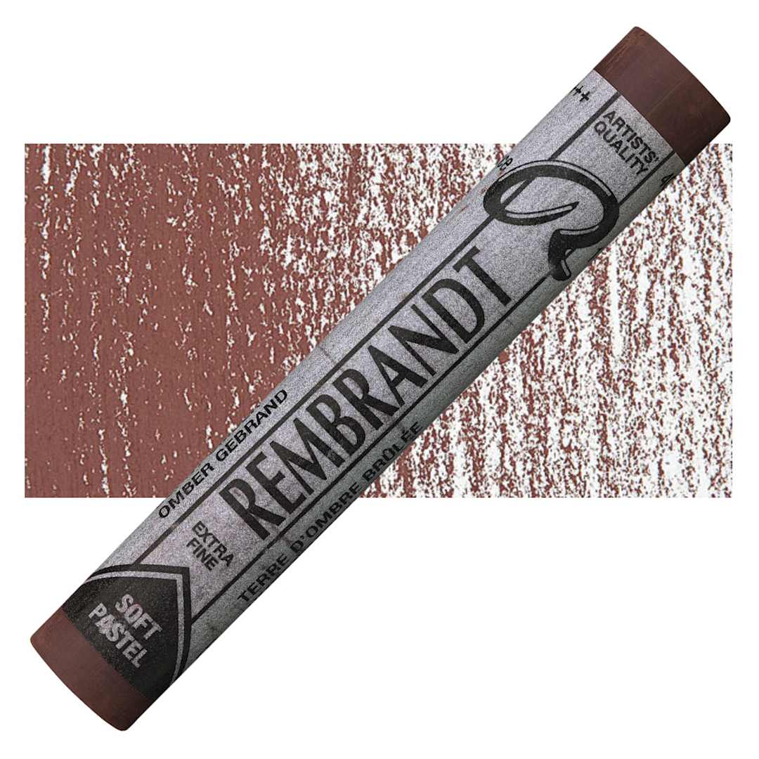 Open in modal - Rembrandt Soft Pastel - Burnt Umber 409.5 pastel and swatch