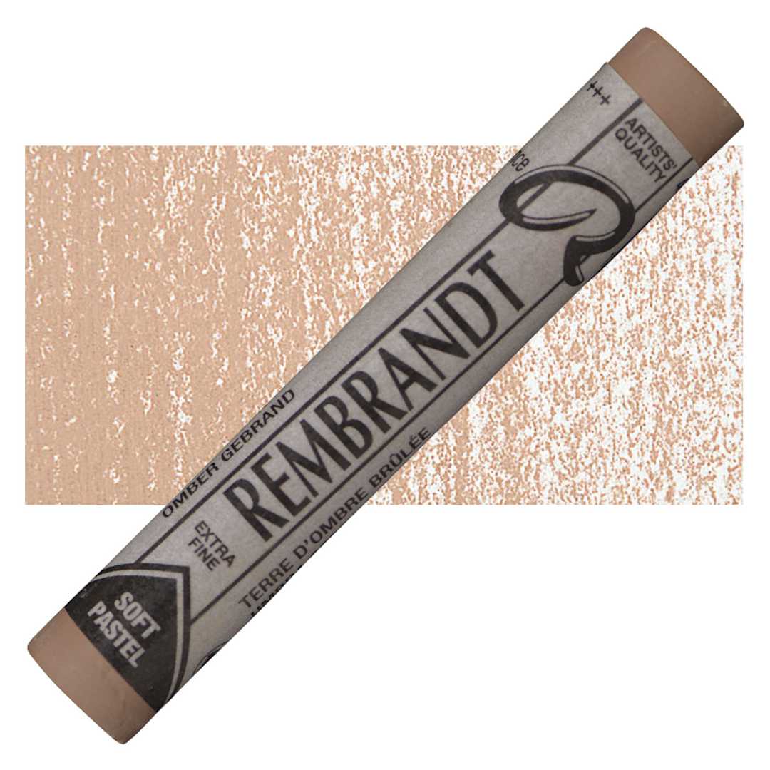 Open in modal - Rembrandt Soft Pastel - Burnt Umber 409.8 pastel and swatch