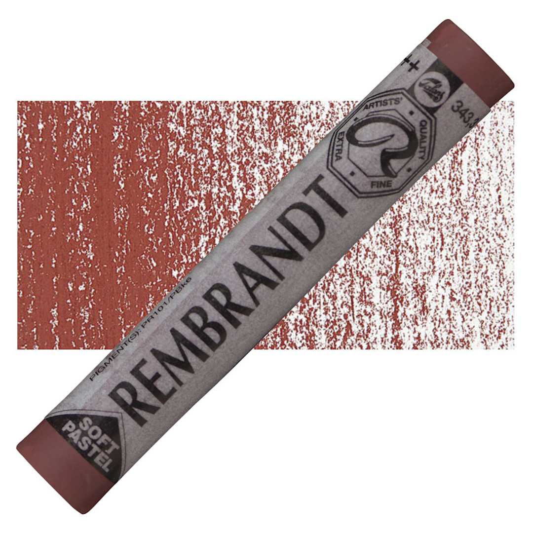 Open in modal - Rembrandt Soft Pastel - Caput Mortuum 343.3 pastel and swatch