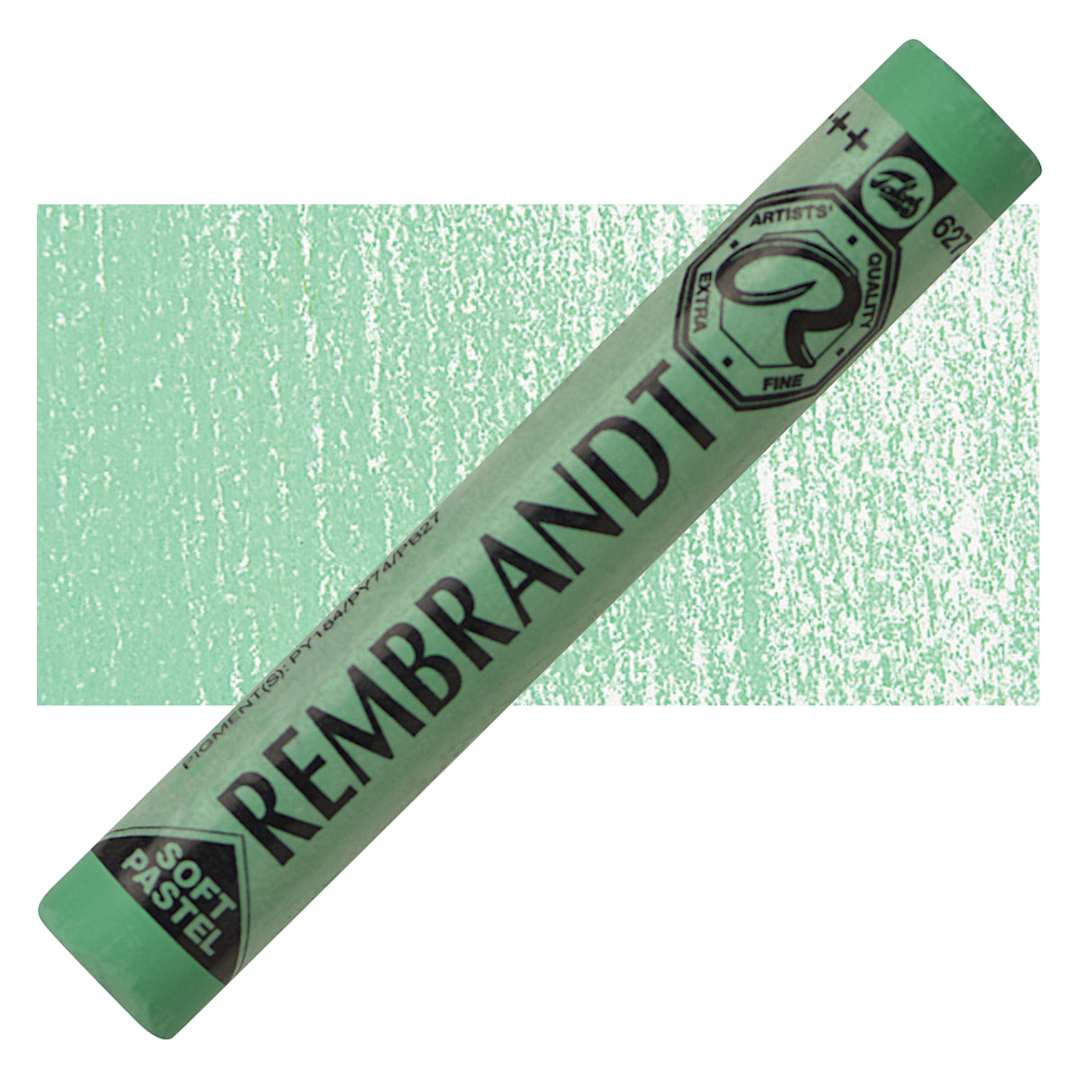 Open in modal - Rembrandt Soft Pastel - Cinnabar Green Deep 637.8 pastel and swatch