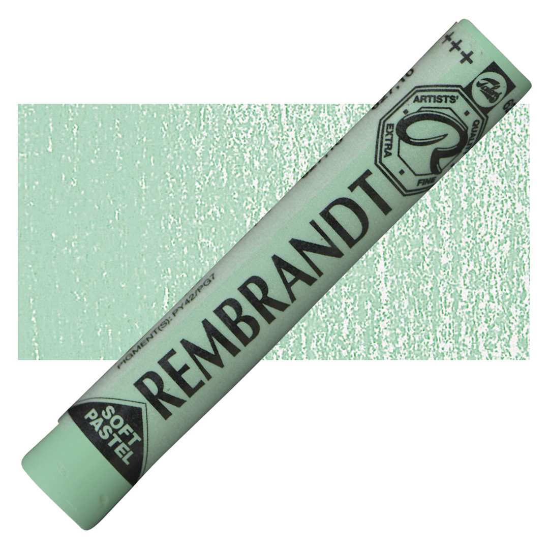 Open in modal - Rembrandt Soft Pastel - Cinnabar Green Deep 627.10 pastel and swatch