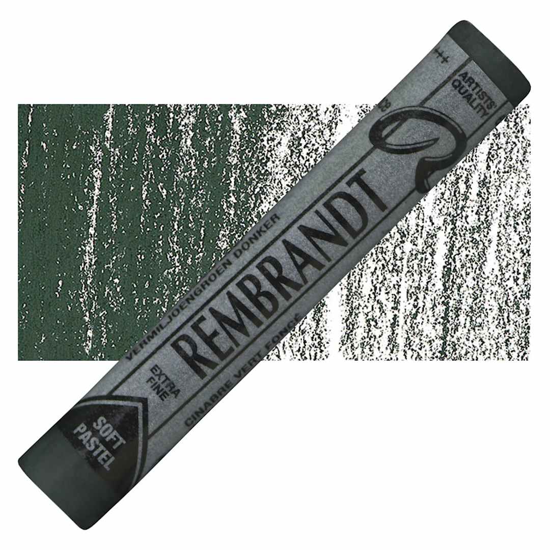 Open in modal - Rembrandt Soft Pastel - Cinnabar Green Deep 627.2 pastel and swatch