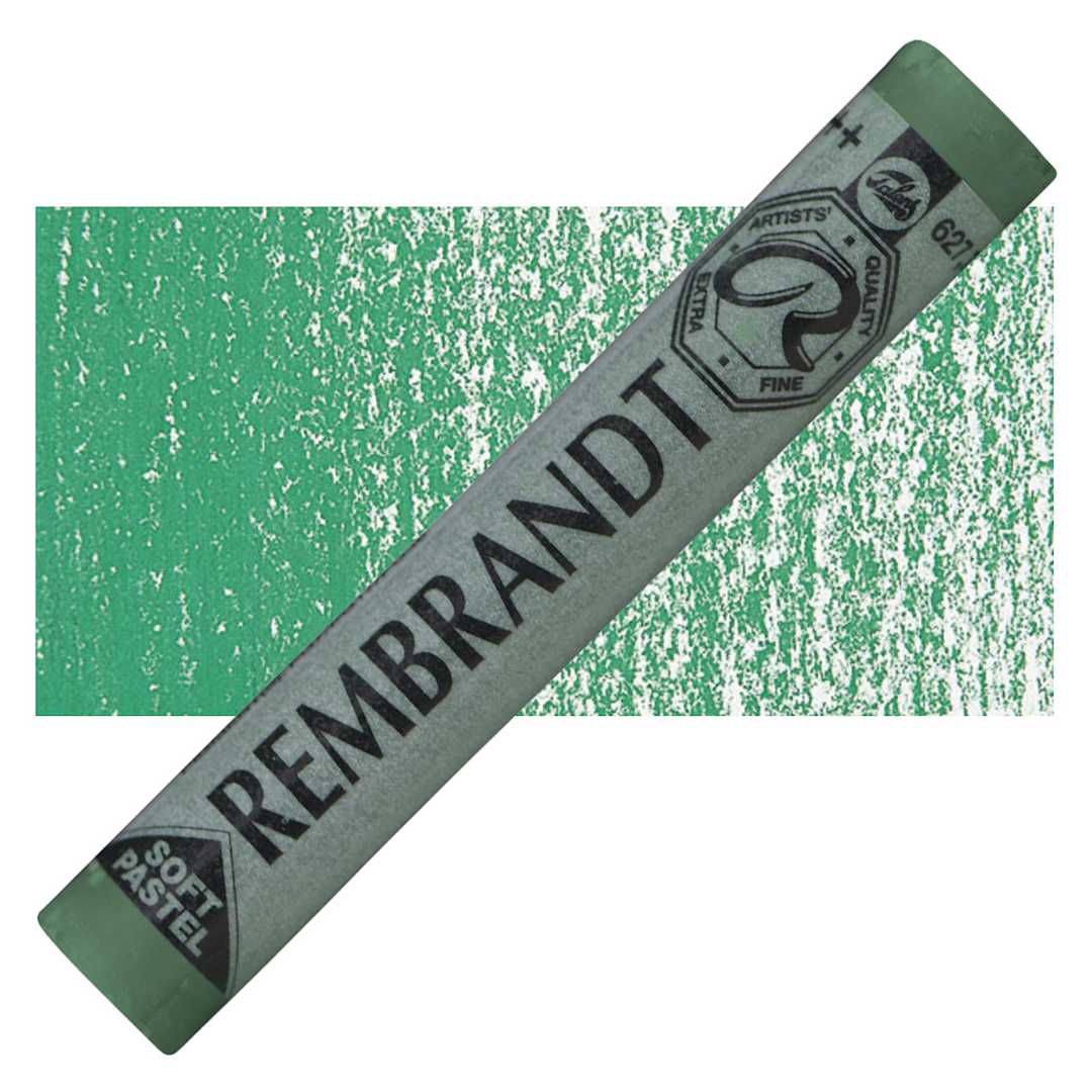 Open in modal - Rembrandt Soft Pastel - Cinnabar Green Deep 627.7 pastel and swatch