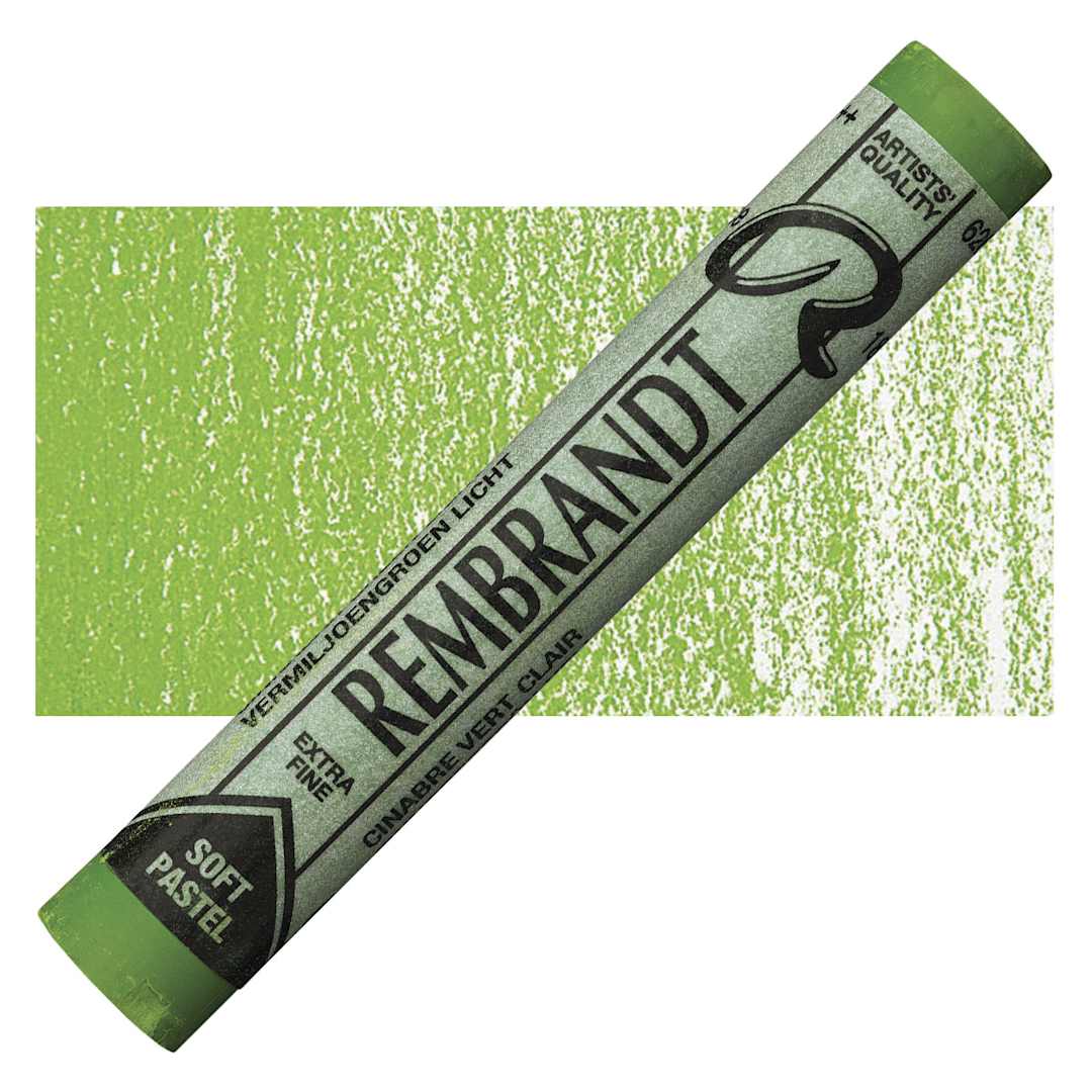 Open in modal - Rembrandt Soft Pastel - Cinnabar Green Light 626.5 pastel and swatch