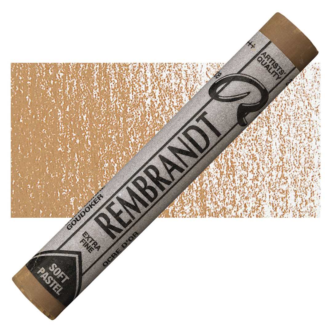 Open in modal - Rembrandt Soft Pastel - Gold Ochre 231.3 pastel and swatch