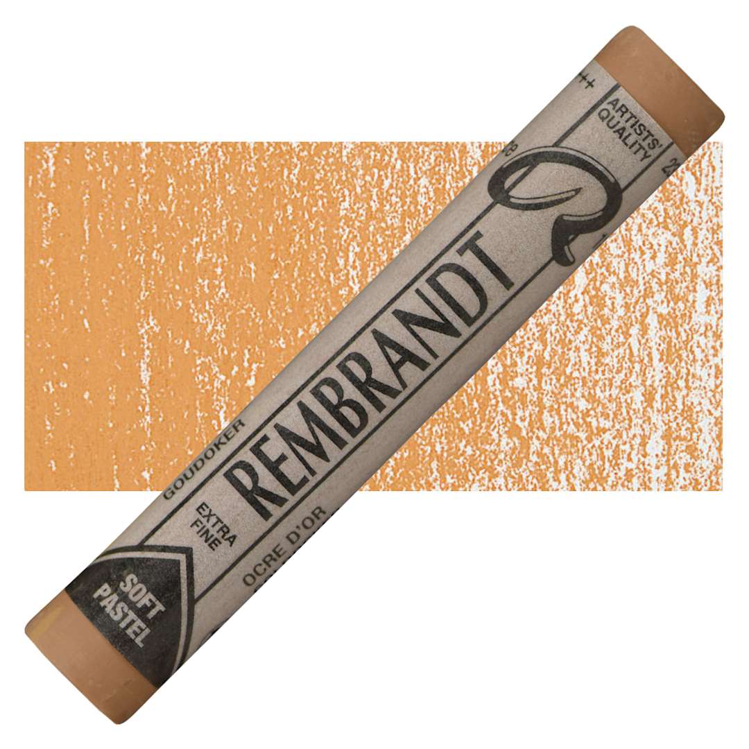 Open in modal - Rembrandt Soft Pastel - Gold Ochre 231.5 pastel and swatch