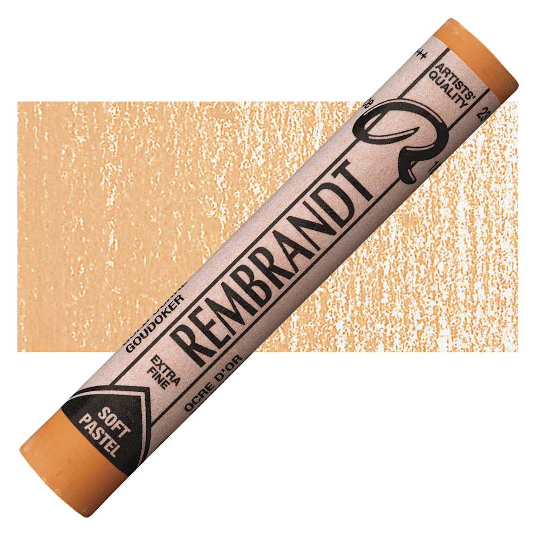 Open in modal - Rembrandt Soft Pastel - Gold Ochre 231.7 pastel and swatch