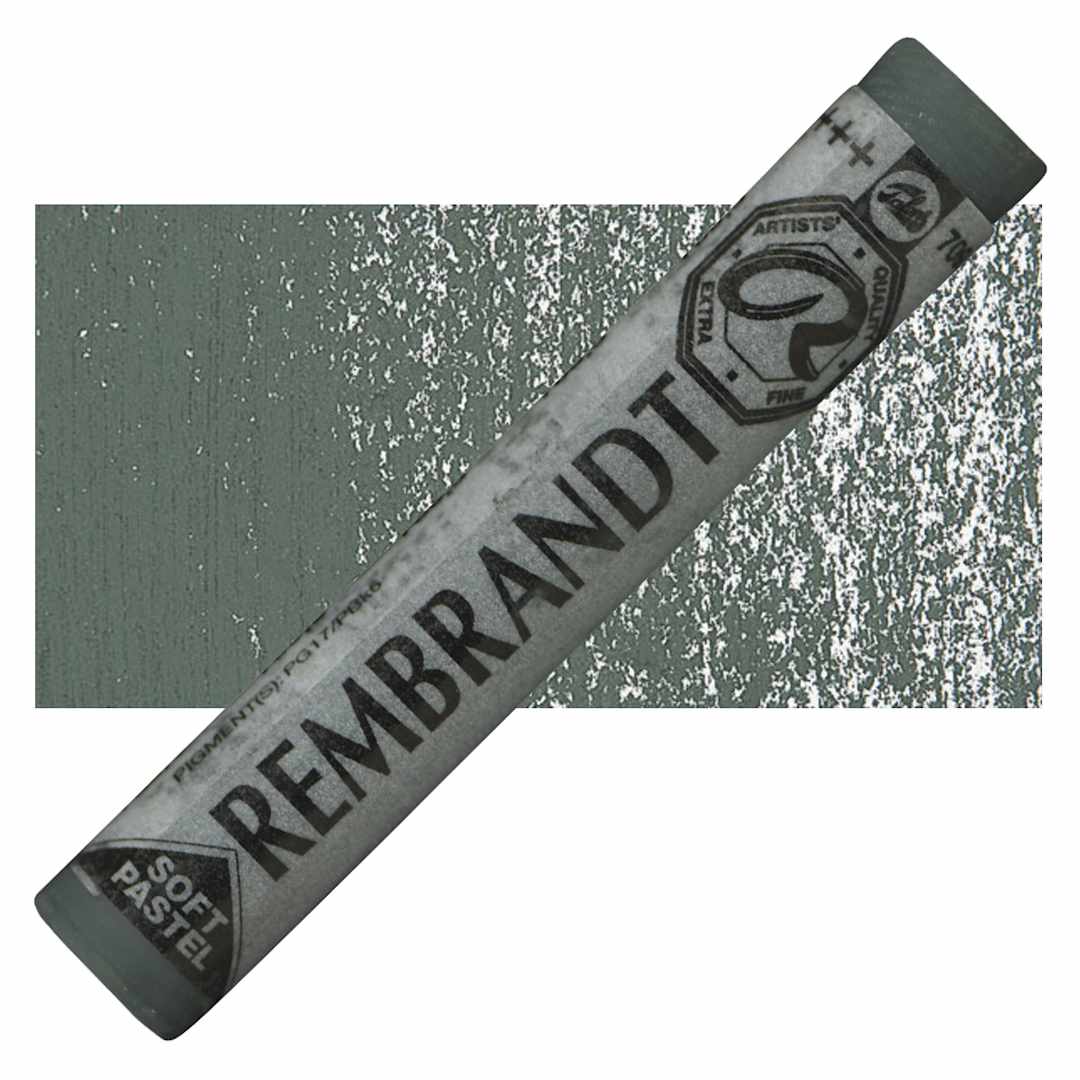 Open in modal - Rembrandt Soft Pastel - Green Gray 709.3 pastel and swatch