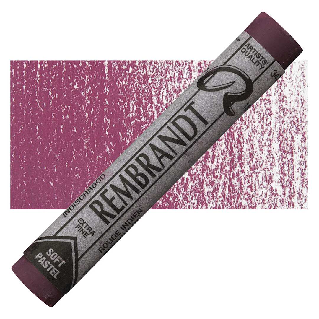 Open in modal - Rembrandt Soft Pastel - Indian Red 347.5 pastel and swatch