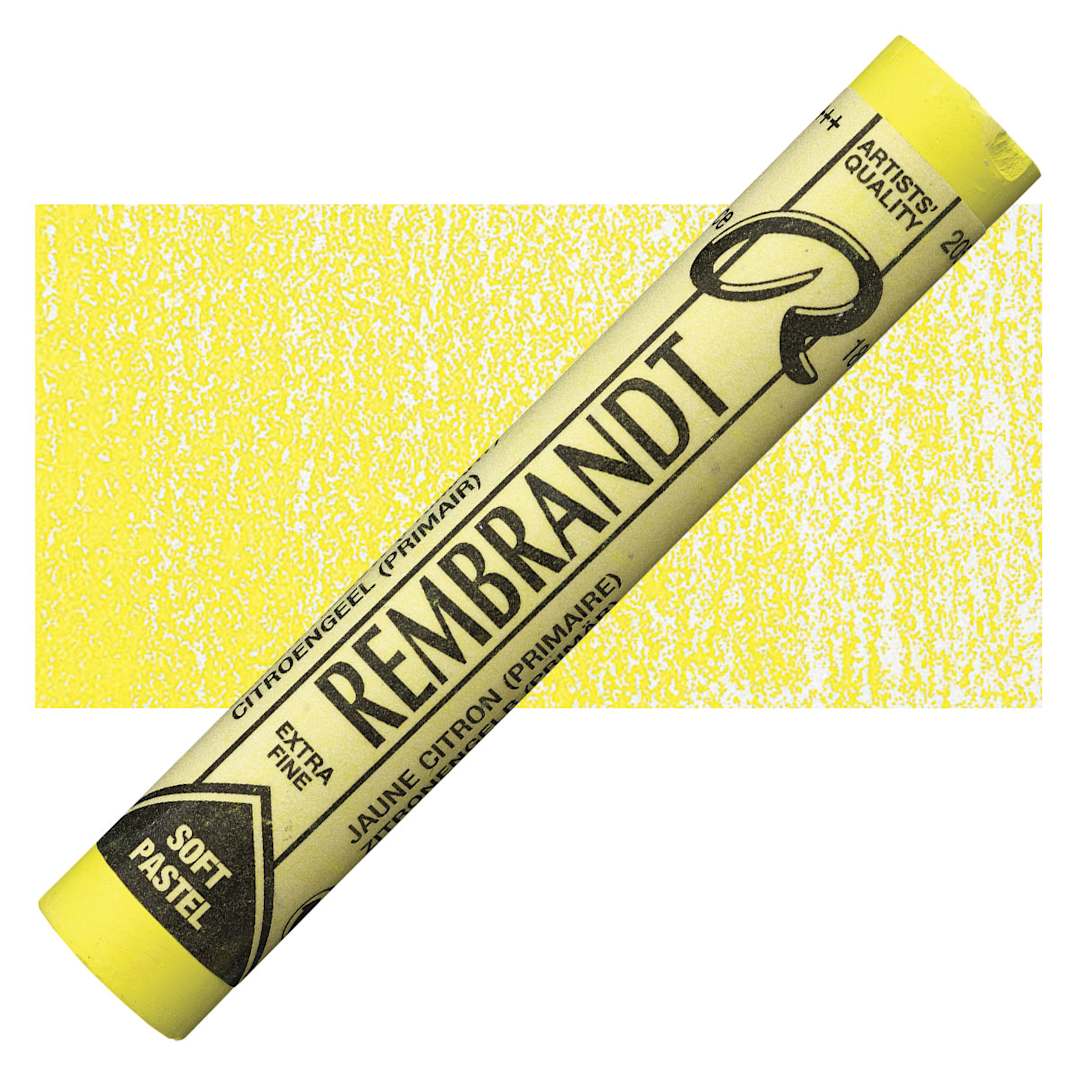 Open in modal - Rembrandt Soft Pastel - Lemon Yellow 205.5 pastel and swatch