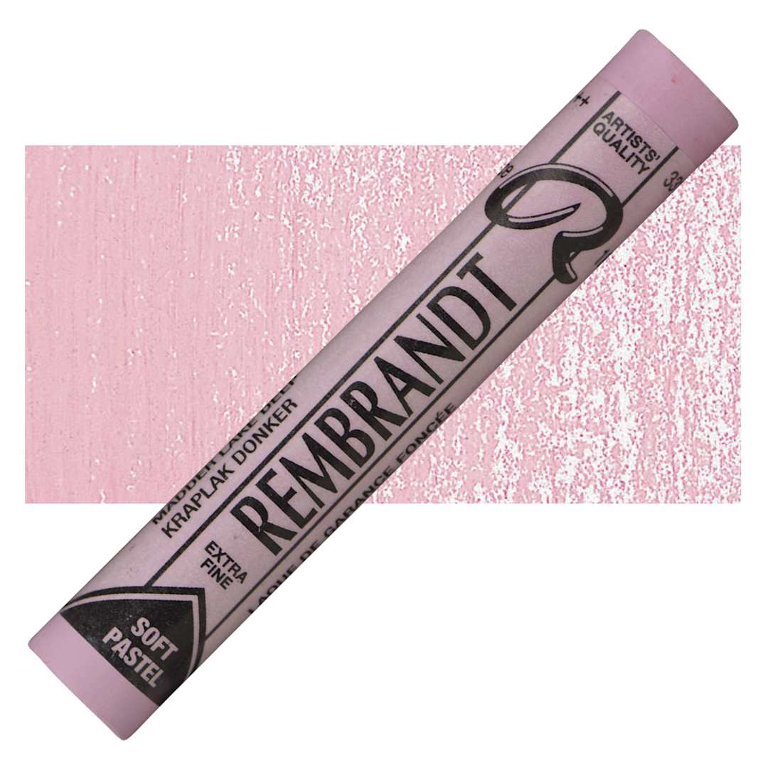 Open in modal - Rembrandt Soft Pastel - Madder Lake Deep 331.7 pastel and swatch