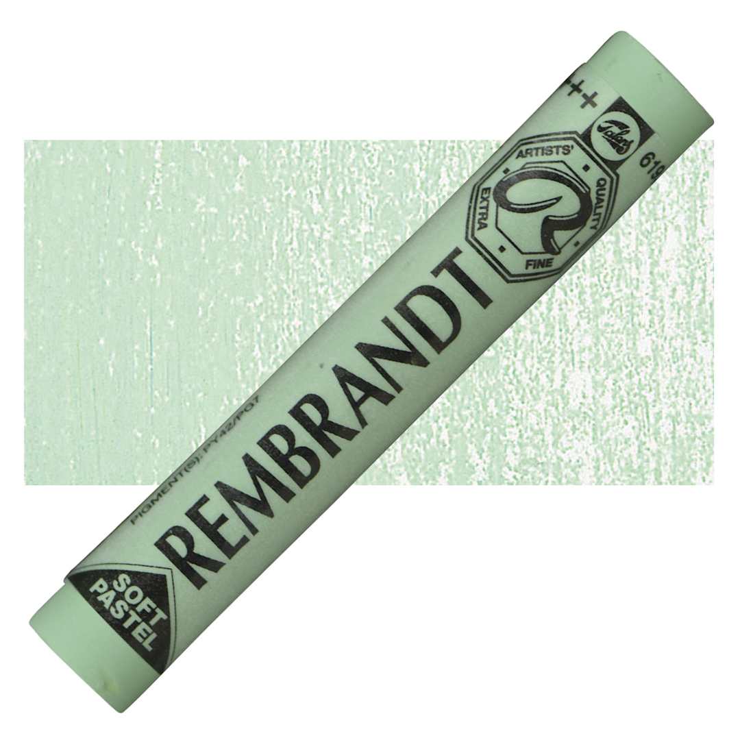 Open in modal - Rembrandt Soft Pastel - Permanent Green Deep 619.8 pastel and swatch