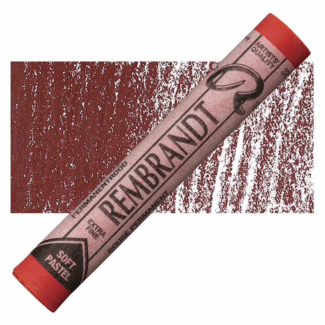 Open in modal - Rembrandt Soft Pastel - Permanent Red 372.2 pastel and swatch