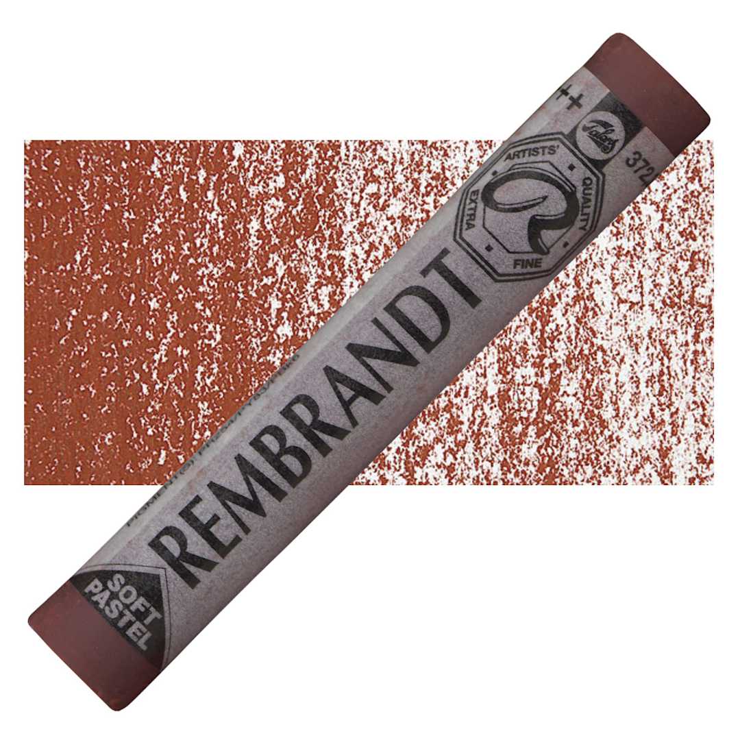 Open in modal - Rembrandt Soft Pastel - Permanent Red 372.2 pastel and swatch