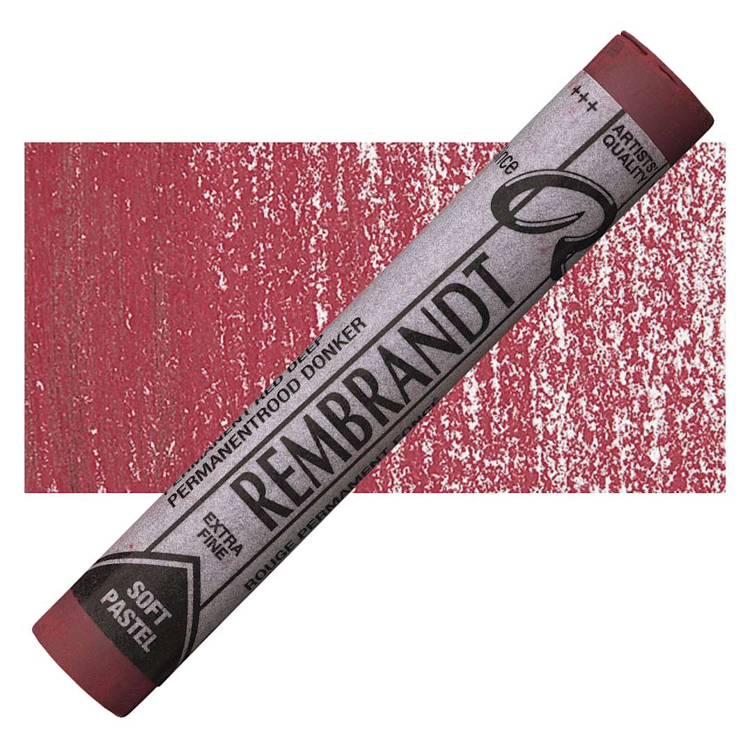Open in modal - Rembrandt Soft Pastel - Permanent Red Deep 371.2 pastel and swatch