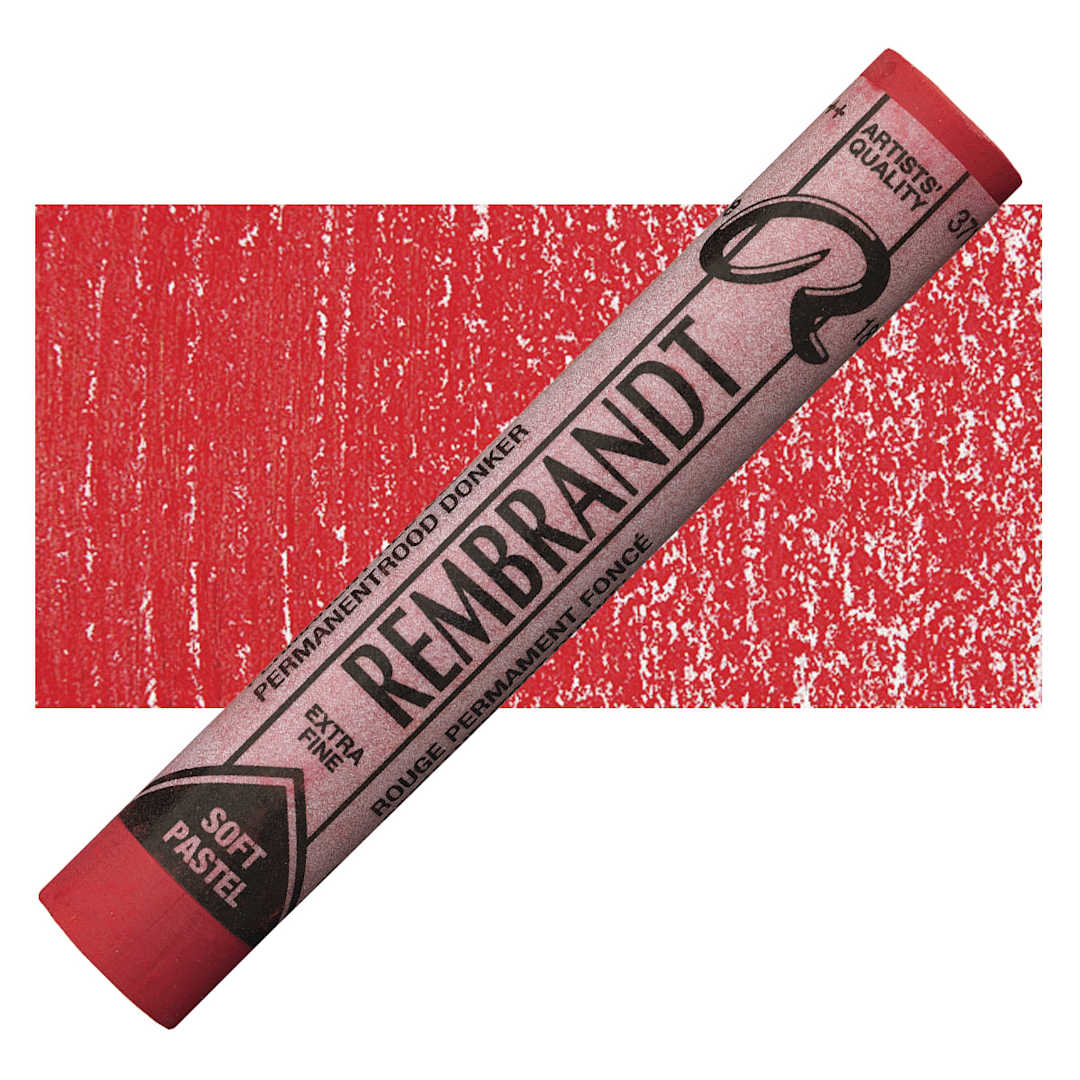 Open in modal - Rembrandt Soft Pastel - Permanent Red Deep 371.4 pastel and swatch