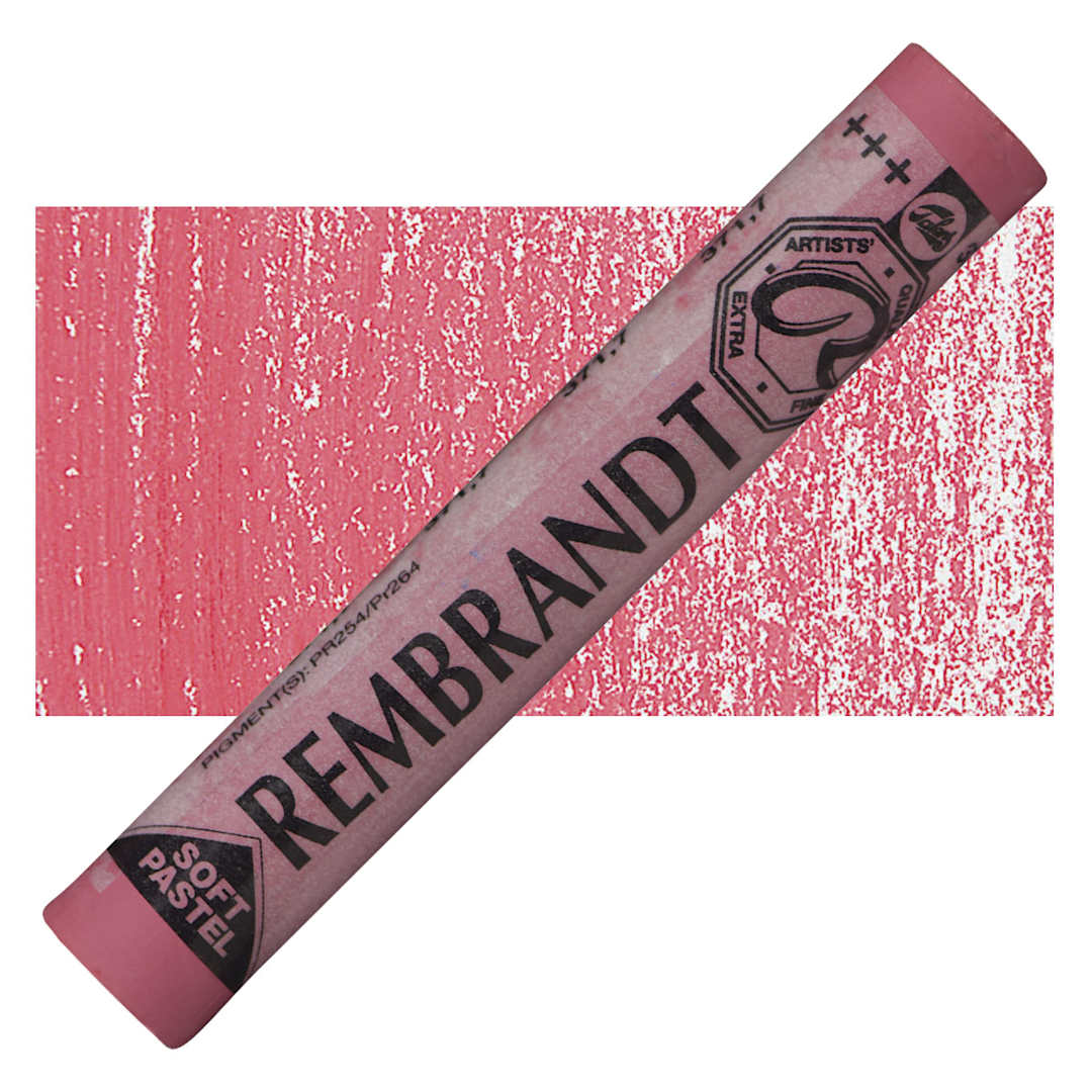 Open in modal - Rembrandt Soft Pastel - Permanent Red Deep 371.7 pastel and swatch