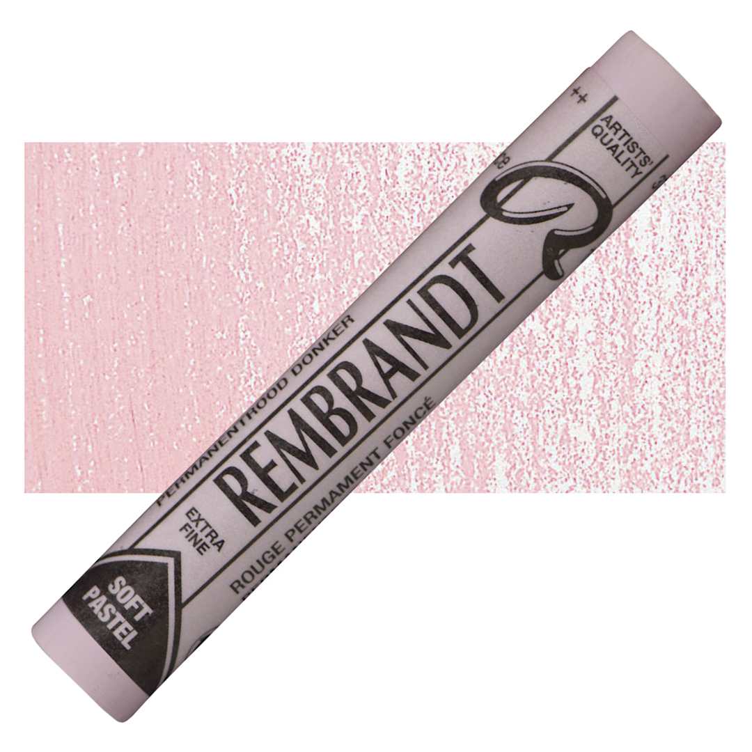 Open in modal - Rembrandt Soft Pastel - Permanent Red Deep 371.9 pastel and swatch
