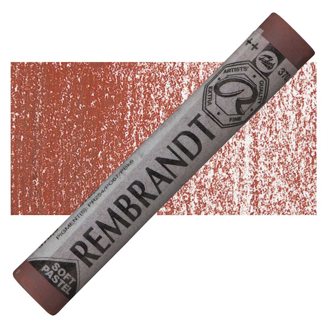Open in modal - Rembrandt Soft Pastel - Permanent Red Light 370.3 pastel and swatch